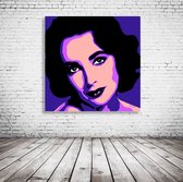 Elizabeth Taylor Pop Art Poster in lijst - 90 x 90 cm en 2 cm dik - Fotopapier Mat 180 gr Framed - Popart Wanddecoratie inclusief lijst