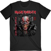 Iron Maiden Heren Tshirt -M- Senjutsu Black Cover Vertical Logo Zwart