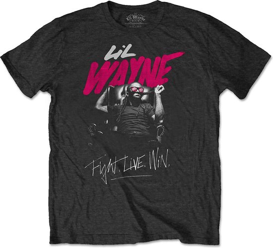 Lil Wayne - Fight, Live, Win Heren T-shirt - XL - Zwart