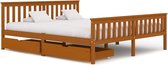 Decoways - Bedframe met 2 lades massief grenenhout honingbruin 180x200 cm