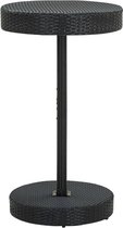 Decoways - Tuintafel 60,5x106 cm poly rattan zwart