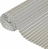 Decoways - Nature Tuinscherm dubbelzijdig 1x3 m PVC grijs