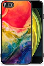 TPU Bumper iPhone 7/8/SE 2020/2022 GSM Hoesje met Zwarte rand Watercolor Dark