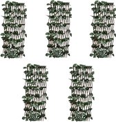 Decoways - Trellissen 5 stuks met kunstbladeren 180x60 cm wilgenhout