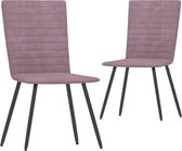 Decoways - Eetkamerstoelen 2 stuks fluweel roze