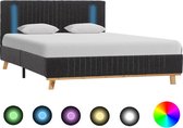 Decoways - Bedframe met LED stof donkergrijs 120x200 cm