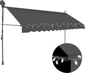 Decoways - Luifel handmatig uittrekbaar met LED 350 cm antraciet