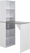 Decoways - Bartafel met kast 115x59x200 cm wit