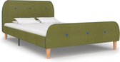 Decoways - Bedframe stof groen 120x200 cm