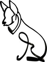BaykaDecor - Uniek Abstract IJzer Ornament Hond - Minimalistische Kunst - Woondecoratie - Cadeau - One Line Art - Zwart - 16 cm