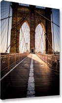 Akoestische panelen - Geluidsisolatie - Akoestische wandpanelen - Akoestisch schilderij AcousticBudget® - paneel met Brooklyn bridge - design 84 - 50x70 - Wanddecoratie - woonkamer