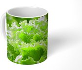 Mok - Close-up van een krop sla - 350 ML - Beker