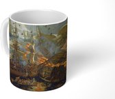 Mok - Het ontploffen van het Spaanse admiraalsschip - Schilderij van Cornelis Claesz van Wieringen - 350 ML - Beker