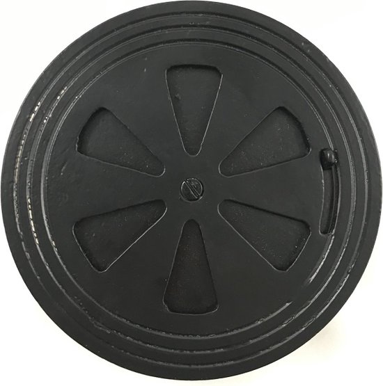 Grille de ventilation réglable en fonte pour air chaud - Ø extérieur 150 mm  - Ø encastrement 135 mm - Noir