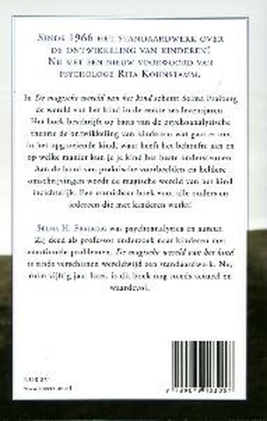 Achterkant van het boek 'De magische wereld van het kind' met tekst en barcode.