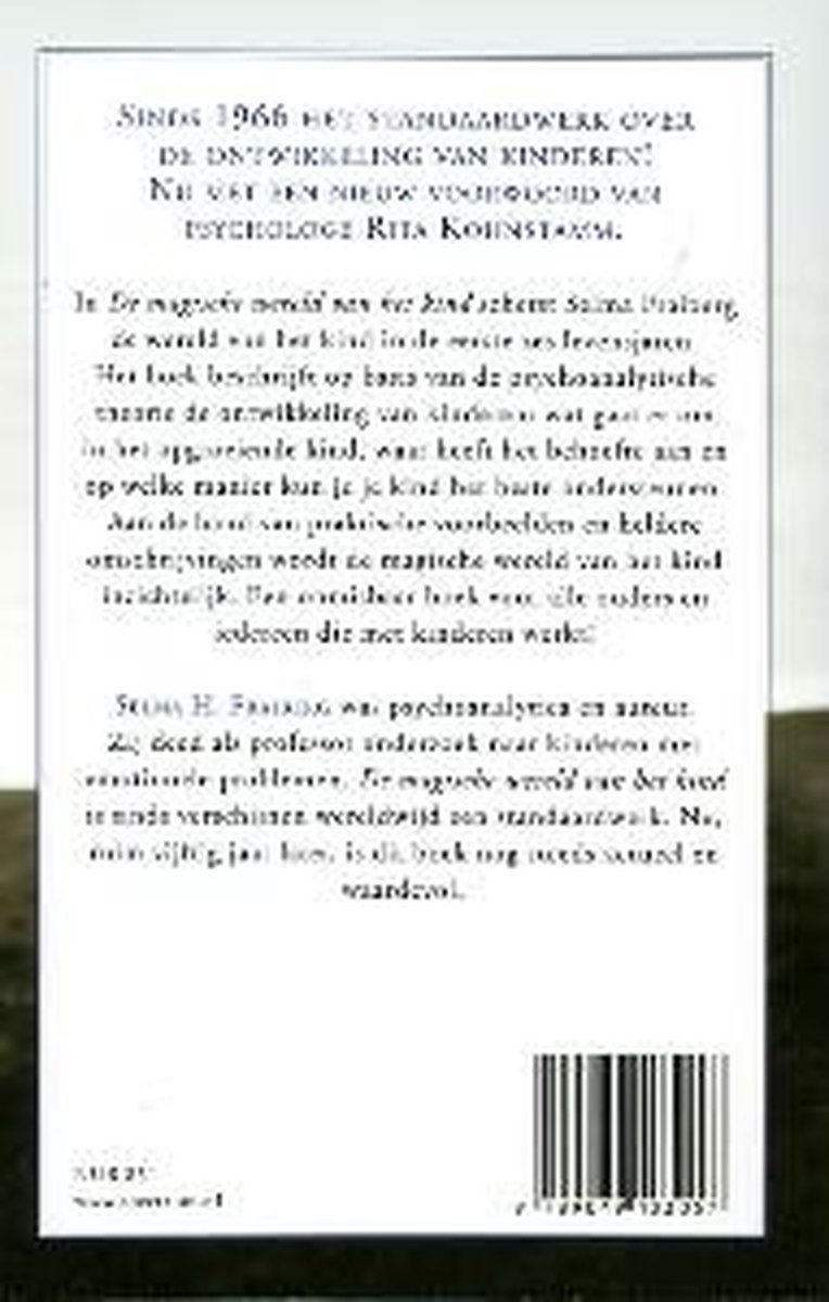 Achterkant van het boek 'De magische wereld van het kind' met tekst en barcode.