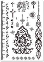 Tattoo persian of happiness - plaktattoo - tijdelijke tattoo - 21 cm x 14.8 cm (L x B)