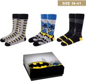 DC COMICS - Batman - Cadeauverpakking - 3 paar sokken - Maat 36-41
