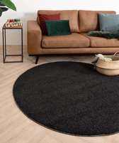 Rond vloerkleed Fine - antraciet 80 cm rond