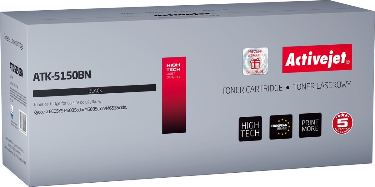 ActiveJet ATK-5150YN Toner voor Kyocera-printer; Kyocera tk-5150m vervanging; Opperste; 10000 pagina's; magenta.
