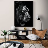 Poster Dark Lion ² - Plexiglas - Meerdere Afmetingen & Prijzen | Wanddecoratie - Interieur - Art - Wonen - Schilderij - Kunst