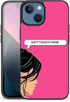 Back Case Siliconen Hoesje Geschikt voor iPhone13 mini Smartphone Hoesje met Zwarte rand Woman Don't Touch My Phone