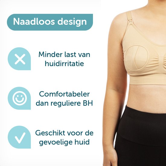 BRAVADO! DESIGNS Verpleegbeha Moederschap BH & Pompen BH, Borstvoeding, Beaucoup Naadloze Verstelbare BH S-XXL, Black, XL