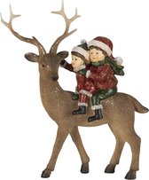 Kerstdecoratie Beeld Kinderen 17*7*20 cm Bruin, Rood Kunststof Decoratief Figuur Decoratieve Accessoires Kerstdecoratie voor Binnen