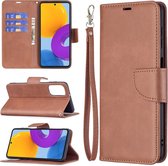 Samsung Galaxy M52 Hoesje - MobyDefend Wallet Book Case Met Koord - Bruin - GSM Hoesje - Telefoonhoesje Geschikt Voor: Samsung Galaxy M52