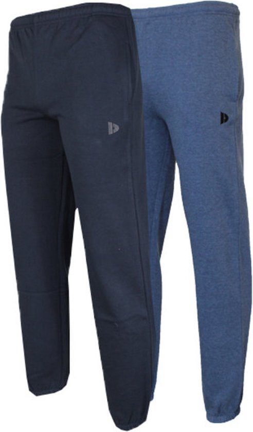 Lot de 2 pantalons de survêtement avec col Donnay - Pantalons de sport - Homme - Taille XXL - Marine/Bleu foncé chiné
