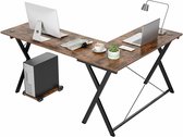 Polaza® Hoekbureau - Bureautafel - Hoekbureau MDF Hout - Bureau - Afmetingen 120x48x72 / 158x110x72cm