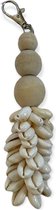 Hanger schelp CARA | wit, bruin