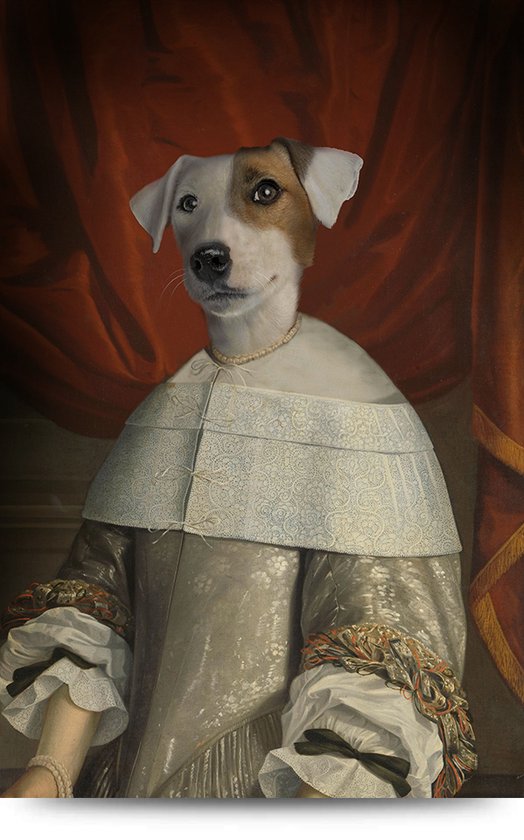 Maison de France - Toile Portrait de chien jack russel - dame - toile - 100  x 150 cm | bol.com