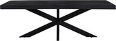 Patta collection black dining table with spider leg (rect edge) 160x90x78-pmrd160blc