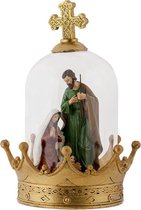 Kerststolp Jezus Ø 19*27 cm Goudkleurig Kunststof, Glas Rond Glazen Stolp Stolp met Decoratie