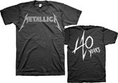 Metallica Heren Tshirt -S- 40th Anniversary Songs Logo Zwart