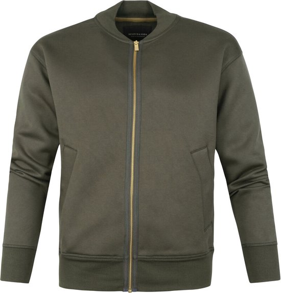 Scotch and Soda Bomber Vest Olijfgroen Heren Maat M Comfort fit bol