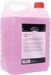 Liquide rose dans une bouteille de 5L avec bouchon rouge. Étiquette avec informations produit.
