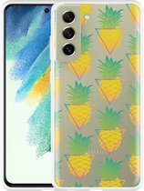 Hoesje Geschikt voor Samsung Galaxy S21 FE Pineapple