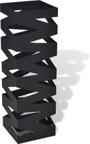 Paraplubak metaal met lekbak, houder voor paraplus en wandelstokken, 48,5cm hoog, kleur zwart