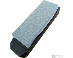 ESTARK® Wetsteen - Slijpsteen op Anti-slip Voet - Wetstone - 2 Grofheden – Dubbelzijdige Slijpsteen Set – Voor het slijpen van Messen en Bijtels - Messenslijper - Mes Messen Slijpen - Voet