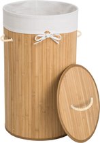 Wasmand Voor Kleding Met Binnenzak 57L-laundry Mand Voor Vuile Kleren Opvouwbaar, bamboe Wasmand Met Houten Structuur