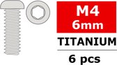 Team Corally - Titanium schroeven M4 x 6mm - Laagbolkop binnenzeskant - 6 st