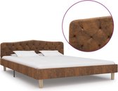 vidaXL Bedframe kunstsuède bruin 160x200 cm