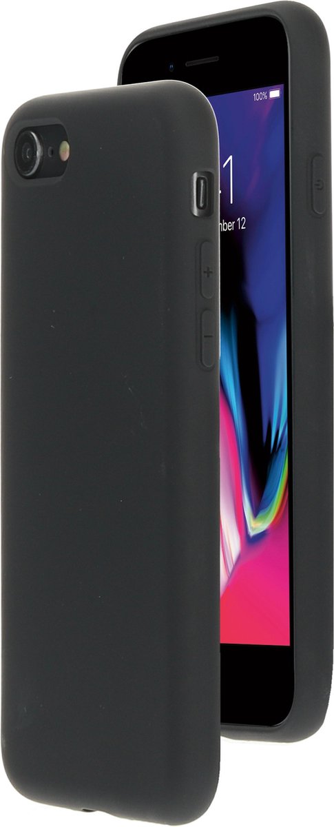 Apple iPhone 8 Hoesje - Mobiparts - Serie - Siliconen Backcover - Zwart - Hoesje Geschikt Voor Apple iPhone 8