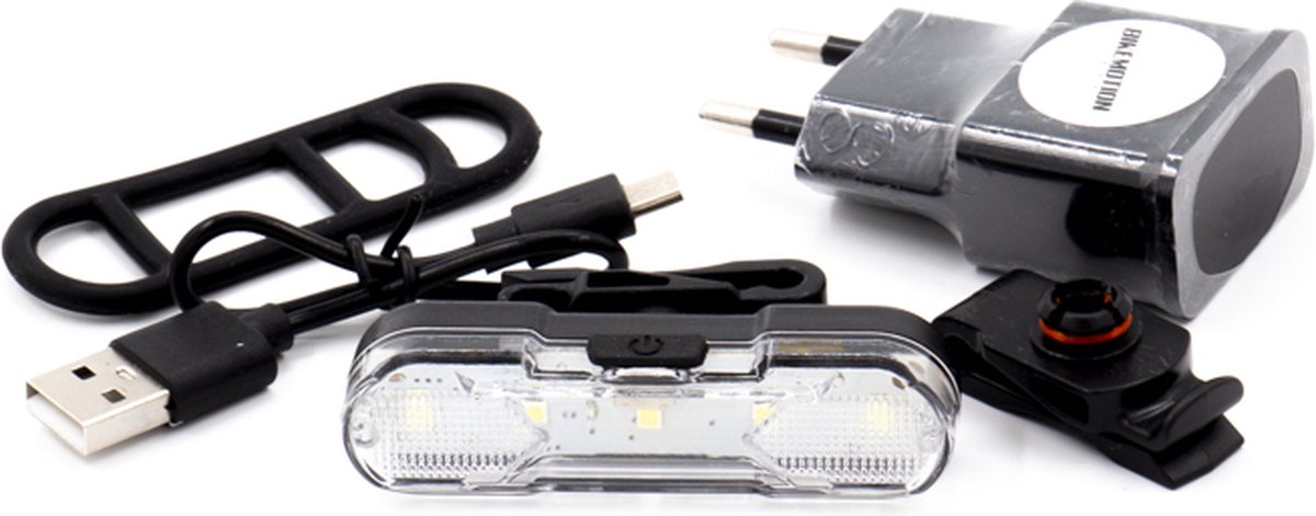 Fietsverlichting LED Oplaadbaar - Voorlicht WIT - USB Oplaadbaar - Fietslicht - Fietslamp Waterdicht - Snel opladen inclusief kabel
