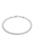 KUZZOI Heren Armbanden Dames platte Elegante Slangenketting Visgraat Trend in 925 Sterling Zilver