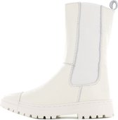 Shoesme witte hoge chelseaboot met stootneus