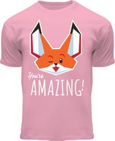 Fox Originals Vesper Amazing T-shirt Meisjes Katoen Pink Roze Maat 152
