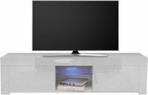 Luxiqo® TV Meubel - Modern TV Meubel Wit - 2 Deuren Opbergkast - 130 x 35 x 35cm - Wit